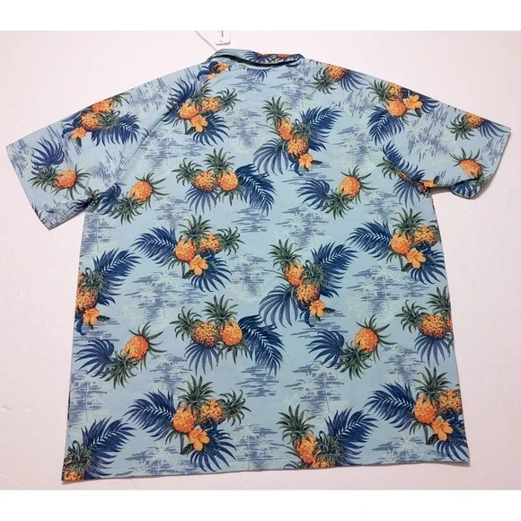 TOMMY BAHAMA Island Zone Polo Shirt brrr Palm Desert Hawaiian Floral XXL 2XL New